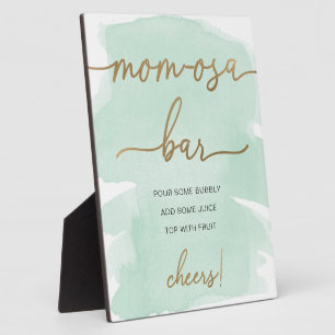 Mint Green Waterverf Gold Ma-osa Bar Sign Fotoplaat