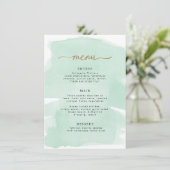 Mint Green Waterverf Gold Menu (Staand voorkant)