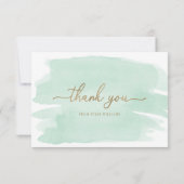 Mint Green Waterverf Hartelijk dank Kaart (Achterkant)