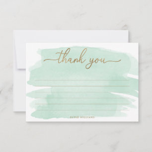 Mint Green Waterverf Hartelijk dank Kaart