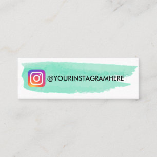 Mint Green Waterverf Instagram Mini Visitekaartje