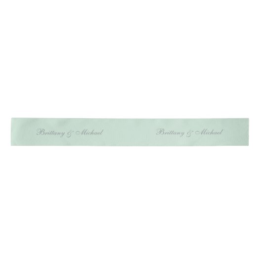 Mint Green Wedding Elegant Calligraphy Script Lint (Voorkant)
