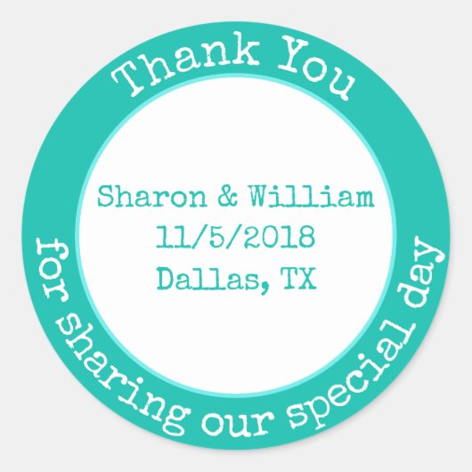 Mint Green Wedding Favor Stickers (Voorkant)