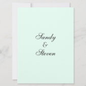 Mint Green Wedding Invitation Kaart (Achterkant)