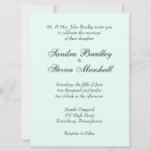 Mint Green Wedding Invitation Kaart (Voorkant)