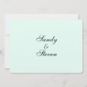 Mint Green Wedding Invitation Kaart (Achterkant)
