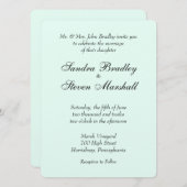 Mint Green Wedding Invitation Kaart (Voorkant / Achterkant)