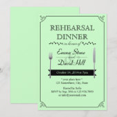 Mint Green Wedding Rehearsal Dinner Invitations Kaart (Voorkant / Achterkant)