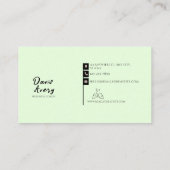 Mint Green Wellness Coach Carte de visite (Dos)