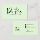 Mint Green Wellness Coach Carte de visite (Devant / Derrière)