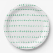 Mint Green White Aztec Arrows Pattern Papieren Bordje (Voorkant)