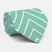 Mint Green White Chevron Pattern 2A Stropdas (Opgerold)