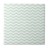 Mint Green White Chevron Pattern Tegeltje (Voorkant)