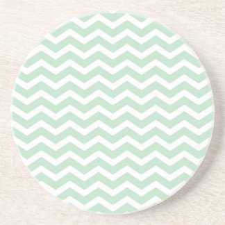 Mint Green White Chevron Pattern Zandsteen Onderzetter