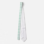 Mint Green White Gingham Pattern Stropdas (Achterkant)
