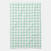 Mint Green White Gingham Pattern Theedoek (Verticaal)