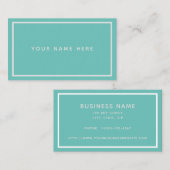 Mint Green White Minimal Pastel Visitekaartje (Voorkant / Achterkant)