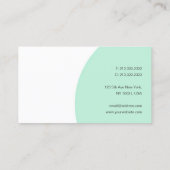 Mint Green White Modern Handwriting Script Name Visitekaartje (Achterkant)