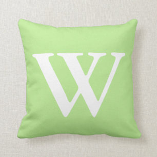 Mint Green White Monogrammed W Sierkussen