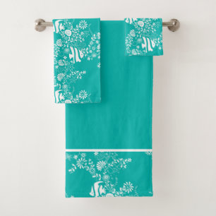 Mint Green White Ocean Life Motif