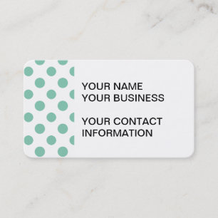 Mint Green White Polka Dots Pattern Visitekaartje