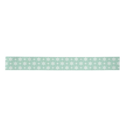 Mint Green White Snowflakes kerspatroon Lint (Voorkant)