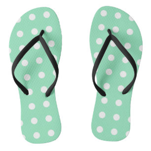 Mint Green White Stippen Modern Trendy Sjabloon Teenslippers