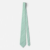 Mint Green & White Striped Double Sided Stropdas (Voorkant)