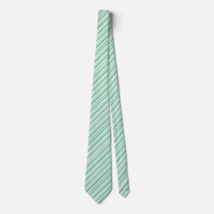 Mint Green & White Striped Double Sided Stropdas