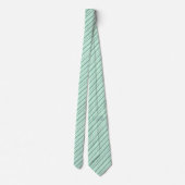 Mint Green & White Striped Double Sided Stropdas (Achterkant)