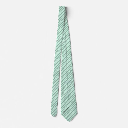 Mint Green & White Striped Double Sided Stropdas (Achterkant)