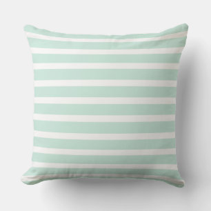 Mint Green & White Striped Lines, Beauful Summer Buitenkussen