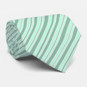 Mint Green & White Striped Stropdas (Opgerold)