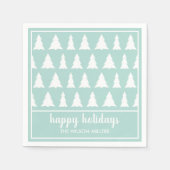 Mint Green White Tree Pattern Name Holiday Party Servet (Voorkant)