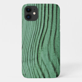 Mint Green Wood Grain Print iPhone 11 Hoesje