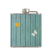  Mint Green Wood Kijk Drink kolf Heupfles (Achterkant)