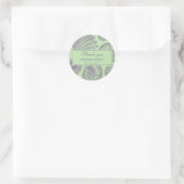 Mint Green Zee shell Wedding Dank u Sticker (Tas)