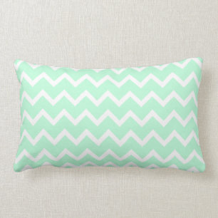 Mint Green Zigzag Chevron Stripes. Kussen