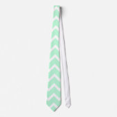Mint Green Zigzag Chevron Stripes. Stropdas (Voorkant)