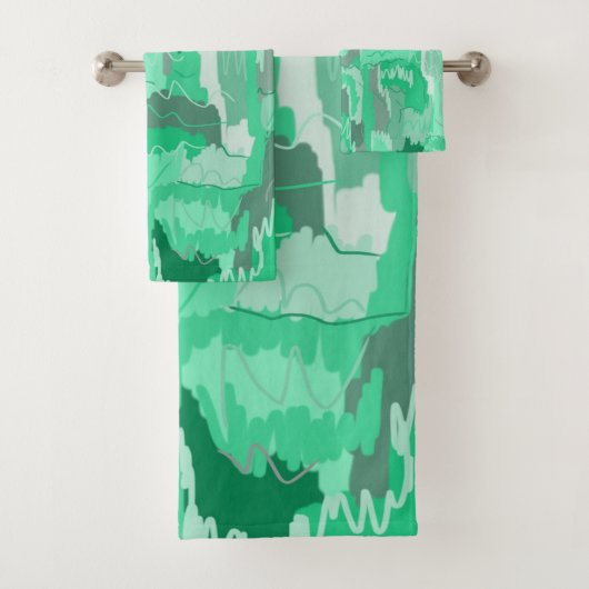 Mint Greenery Abstract Bad Handdoek (Insitu)