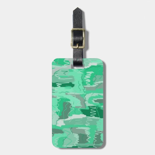 Mint Greenery Abstract Bagagelabel (Voorkant verticaal)