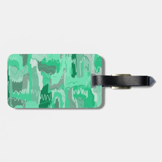 Mint Greenery Abstract Bagagelabel (Achterkant horizontaal)