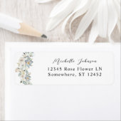Mint Greenery & White Floral Return Address 2 Etiket (Insitu)