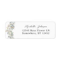 Mint Greenery & White Floral Return Address 2