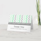 Mint Grey Chevron Employee Appreaison Card Bedankkaart (Voorkant)