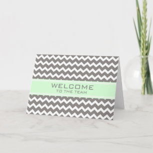 Mint Grey Chevron-medewerker Welkom bij het team Kaart