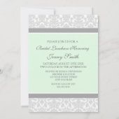 Mint Grey Damask Bridal Lunch Invitation Cards Kaart (Achterkant)