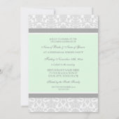 Mint Grey Damask Rehearsal Dinner Party Kaart (Achterkant)