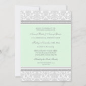Mint Grey Damask Rehearsal Dinner Party Kaart (Achterkant)