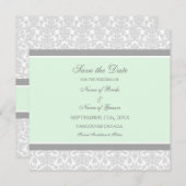 Mint Grey Wedding Save the Date Card (Voorkant / Achterkant)